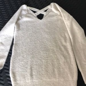 Jessica Simpson cream and gold maternity sweater.